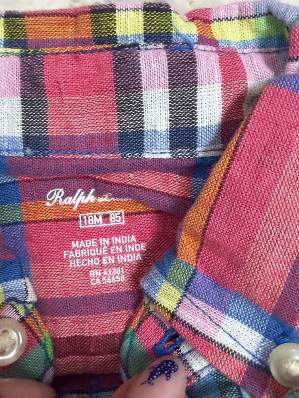 Ralph Lauren Kids Multicolor Plaid Short-Sleeve Romper